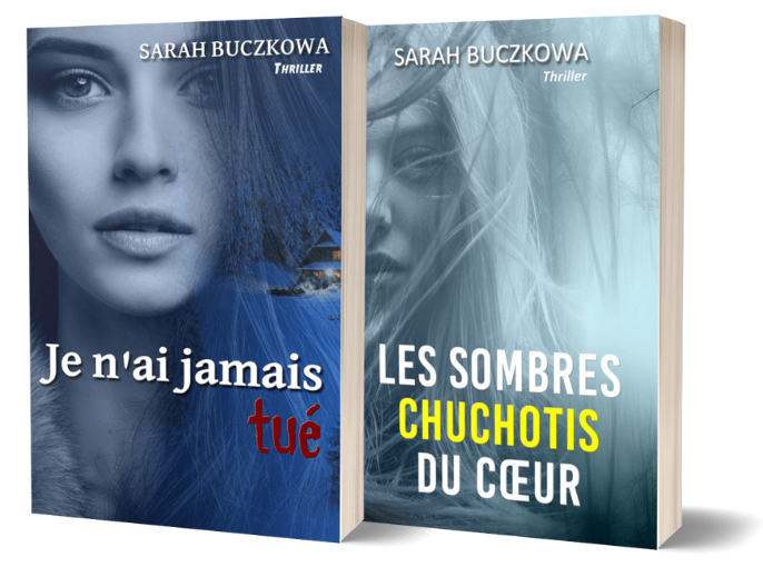Lot 2 thrillers "J n'ai jamais tué" et "Les sombres chuchotis du cœur" de Sarah Buczkowa
